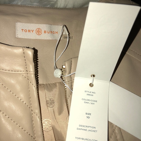 Tory Burch Daphne Jacket Beige Lambskin - Picture 4 of 7